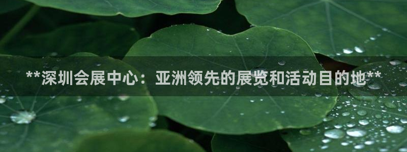 果博注册充值怎么充：**深圳会展中心：亚洲领先的展览和活动目的地**